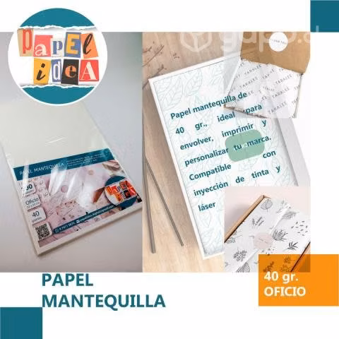 Papel Mantequilla envolver Oficio 40 gr