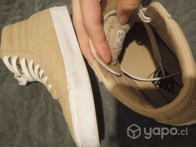 Vans caña alta de cuero beige - Imagen 2