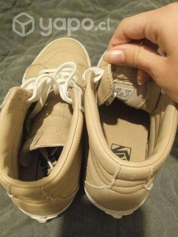 Vans caña alta de cuero beige - Imagen 3