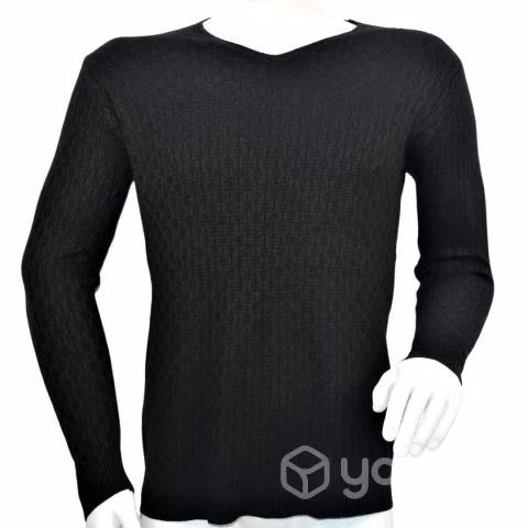Sweater Negro Cuello V Elasticado XXL