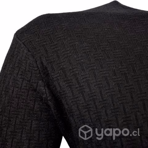 Sweater Negro Cuello V Elasticado L