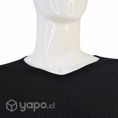 Sweater Negro Cuello V Elasticado L