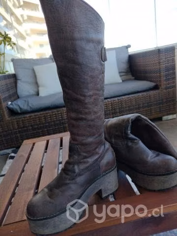 Botas de cuero café oscuro - Imagen 2