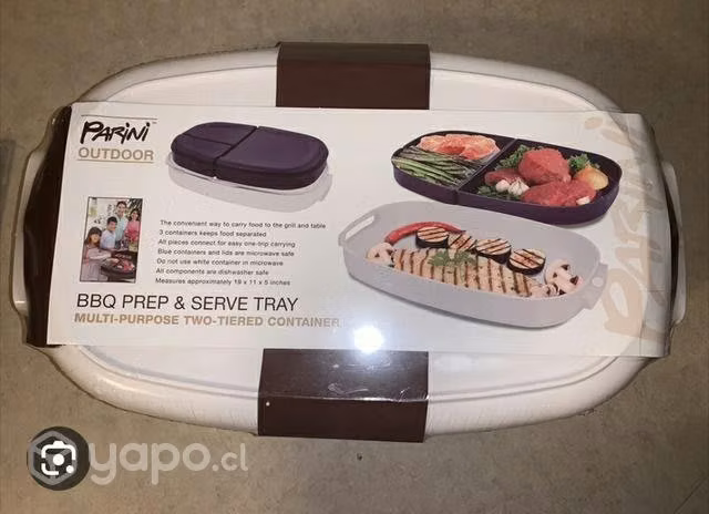 Bandeja de dos niveles multiproposito usada