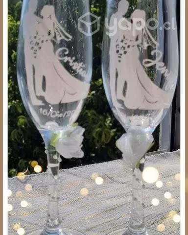 Copas para matrimonio, bodas de oro,vino espumante