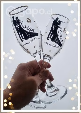 Copas para matrimonio, bodas de oro,vino espumante - Imagen 4