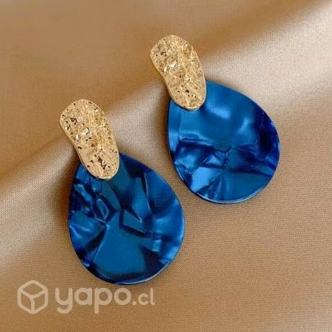 Aros azul con dorado