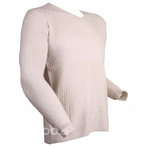 Sweater Blanco Cuello V Elasticado XXL