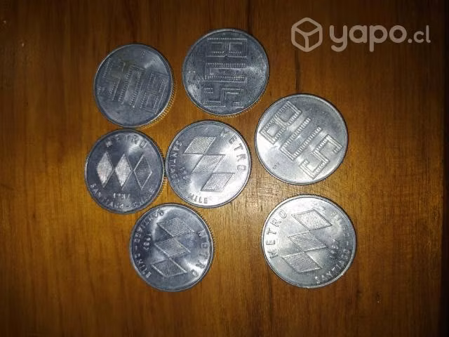 Monedas antiguas metro de Santiago