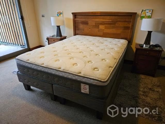 Cama 2 plazas con respaldo