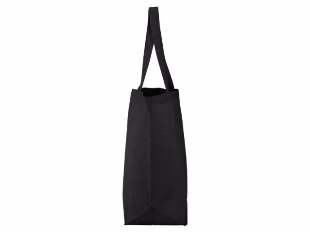 Bolsa 100% algodón negro con fuelle -ecofamy - Imagen 2