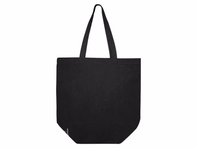 Bolsa 100% algodón negro con fuelle -ecofamy - Imagen 3
