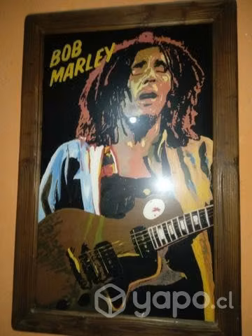 Exelente Bob Marley pintado sobre vidrio único et