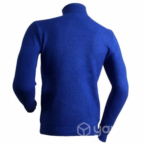 Sweater Azul Elasticado Cuello Alto Beatle XL - Imagen 4