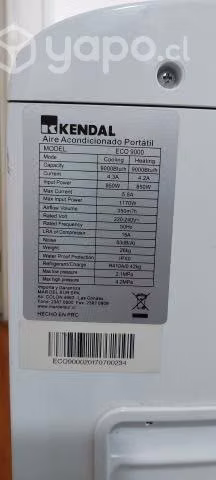Aire acondicionado portátil 9000 btu kendal