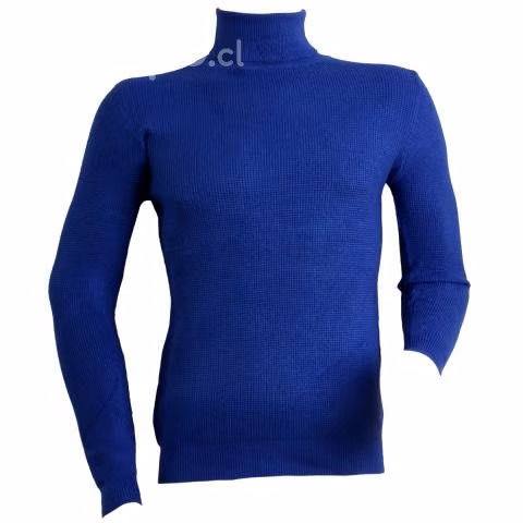 Sweater Azul Elasticado Cuello Alto Beatle XXL