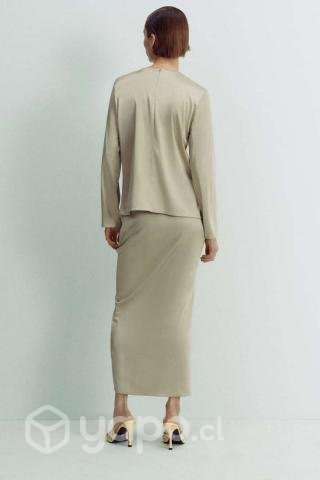 Falda Satinada Zara - Talla M elasticada - Imagen 3