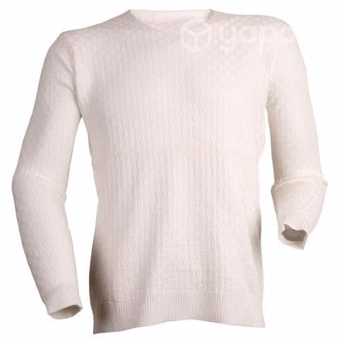 Sweater Blanco Cuello V Elasticado XL