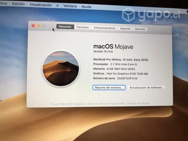 MacBook Pro Retina, 2015, 8GB, 13