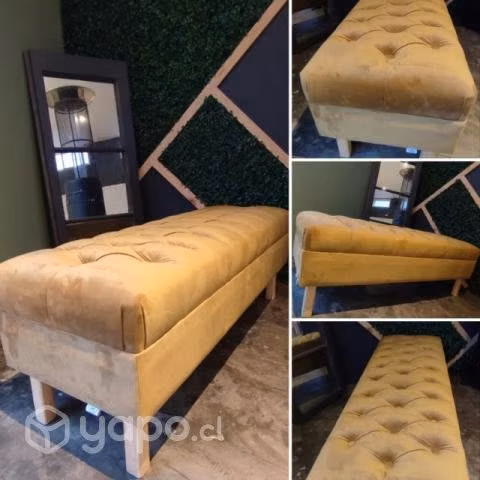 Banqueta Capitoné patas de madera - Imagen 2