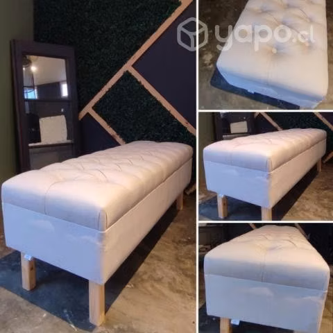 Banqueta Capitoné patas de madera