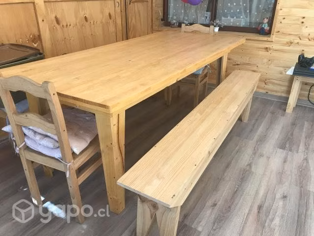 Mesa rústica para 12 personas + bancas