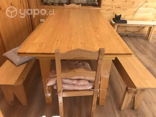 Mesa rústica para 12 personas + bancas