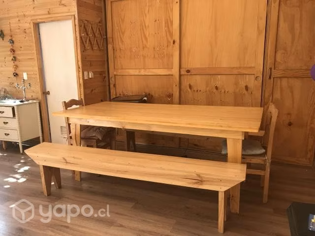 Mesa rústica para 12 personas + bancas