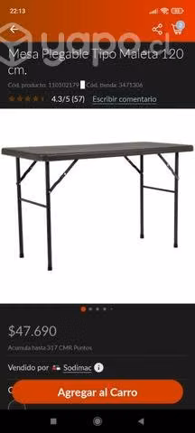 Mesa plegable