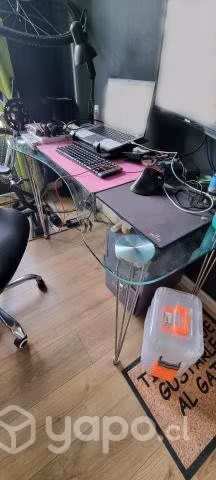 Mesa escritorio de vidrio
