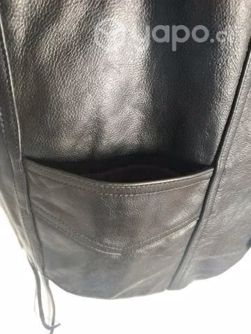 Chaqueta de cuero sin mangas motoquero talla M