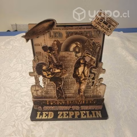 Cuadro Led Zeppelin, grabado en madera