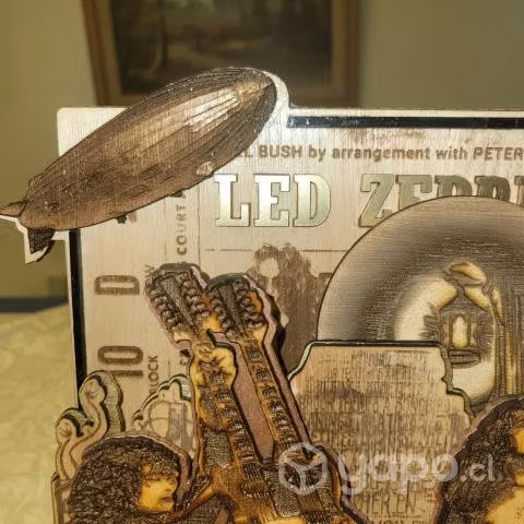 Cuadro Led Zeppelin, grabado en madera - Imagen 4