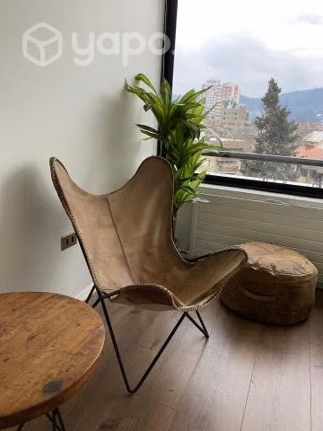 Silla BKF butterfly cuero natural café usada