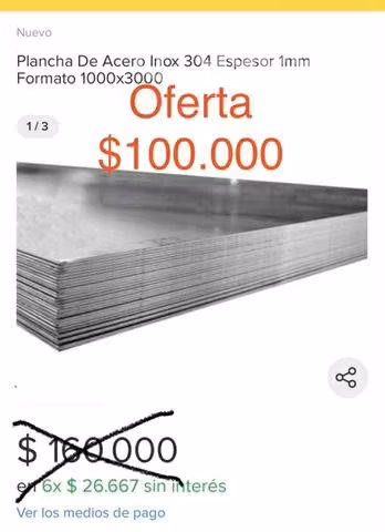 Plancha de acero inoxidable 304