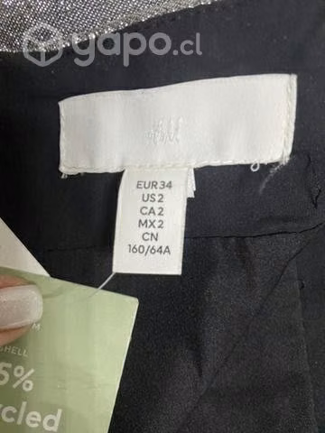 Minifalda H&M talla 34 brillante plata. - Imagen 4