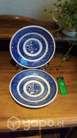 Par de platos estilo willow 14 cm porcelana - Imagen 3