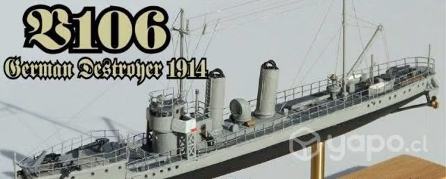Maqueta Armable Torpedero Alemán V-106, Escala 1/4