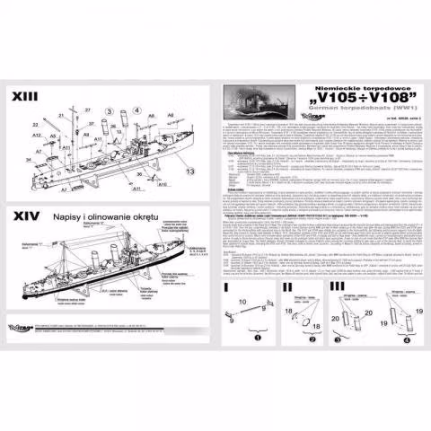 Maqueta Armable Torpedero Alemán V-106, Escala 1/4