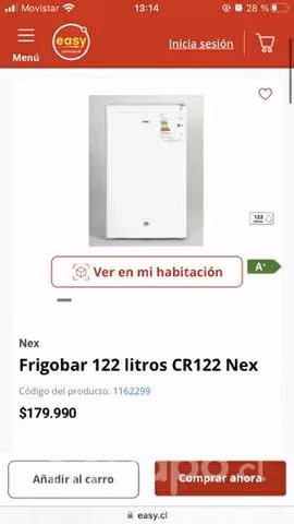 Frigobar refrigerador 122 lts