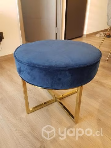 Pouf Terciopelo azul excelente estado