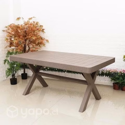 Juego Comedor Terraza Jardín Tipo Rattan 7 Piezas