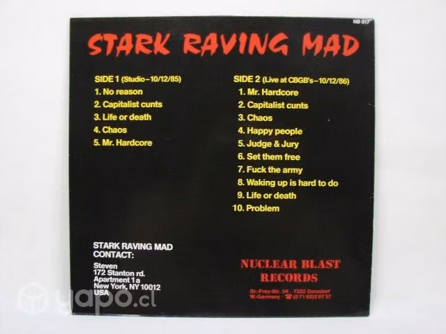 Vinilo 10 Stark Raving Mad Social Sickness Alemani