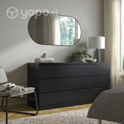 IKEA MALM Comoda 6 Cajones Negra