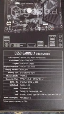 Placa Gigabyte B550 Gaming X B550 AMD AM4 - Imagen 2