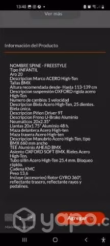 BMX Infantil OXFORD SPINE 20