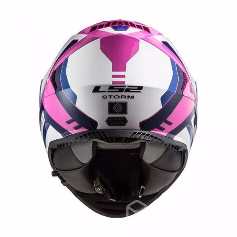 Casco integral ls2 ff800 storm techy blanco rosa