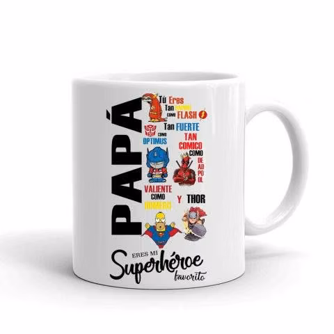 Taza/Tazon/Mug Papá Superhéroe Favorito Parodia 8