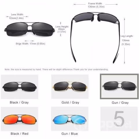 Gafas, Lentes de sol Polarizados UV400, K04 Gun Gr