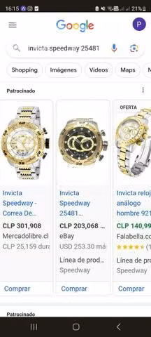 Reloj invicta original modelo speedway 25481